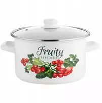 Emalia Pleszew Emaliuotas puodas Tradicinis paprastas puodas Kalina Emalia Polska 22cm 4.7L