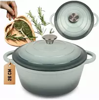HAGE emaliuotas ketaus puodas 5 l, dangtis 26 cm, jūrinė indukcinė orkaitė
