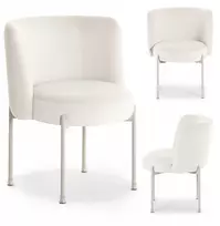 Mebel Partner STILINGA KIAUŠINĖ KĖDĖ VALGOMUI VELIURINIS KILMĖS ŠVIESOS KOJĖS CHARLOT CREAM BEIGE