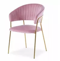 Livio Meble MADINGA GLAMOUR FLORI STILIUS VALGOMO KĖDĖ, ROŽINĖ VELIŪRA, AUKSO