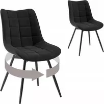 WOLTU SUKUMO KĖDŽIŲ RINKINYS IŠ 2 VALGOMO VIRTUVĖS VELVET METAL LEGS 83