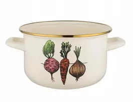 Tradicinis ENAMEL puodas Emalia Pleszew Warzywka 2L 16CM 9634
