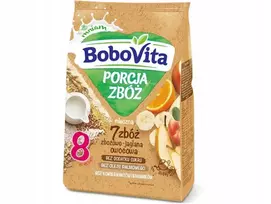 BoboVita Porcja Zbóż pieno grūdų-sorų vaisių košė, po 8 mėn.