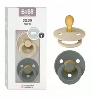 BIBS Spalvotas vaikiškas čiulptukas, simetriškas, 2 vnt., GUMINIS 0m+ Vanilla&Pine