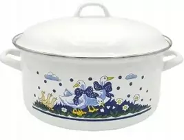 BB Emaliuotas puodas 8.5l Retro Low Lid Gas Induction Vengrinis fi 28cm
