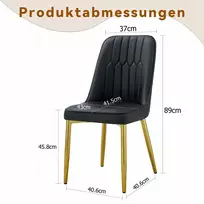 2 juodos eko odos valgomojo kėdės, modernus minimalistinis praplatėjimas
