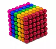 Neocube magnetiniai blokeliai 3D rutuliukai 5mm Vaivorykštė Spalvingas žaislas 216 vnt.