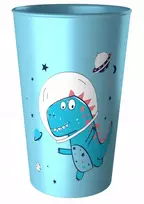 BRANQ Kosmo Dinosaur plastikinis puodelis 250 ml šviesus
