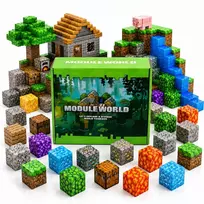 MIX MINECRAFT MAGNETINIAI BLOKAI - KUBAS 400 VNT. + 20 FIGURŲ