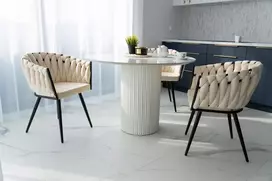 Ehokery AKSOMINĖ PINTA MINŠTINĖ KĖDĖ SVETAINĖS VALGOMUI, VELVET BEIGE