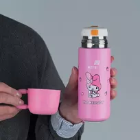 Termosas mergaitėms su puodeliu, metalinis sietelis, 480ml, rožinis MY MELODY Kite