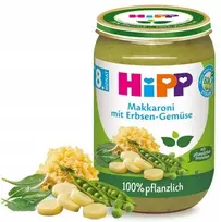 HiPP BIO pietūs kūdikiams Makaronai su žirneliais ir daržovėmis OMEGA 3 VEGE