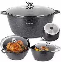 Kamille PUODAS 36cm 13,5L TRADICINIS AKMENIS SU DANGIU DUJŲ INDUKTACIJA