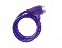 Tonyon TY-560 dviračio trosinė spyna violetinė 10x1200 mm su raktu