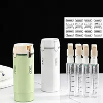 4in1 kelioninis buteliukas kosmetikai lėktuvui, 4 indeliai, 30ml. Dozatorius