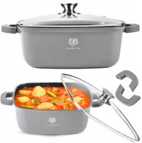 Karl Hausmann DIDELIS PUODAS INDUKCINIS DUJINIS GRANITINIS PUODAS 6,5L 28cm SU DANGIU PILKAS PUODAS