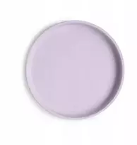 Mushie: silikoninė kūdikio lėkštė su Soft Lilac siurbtuku