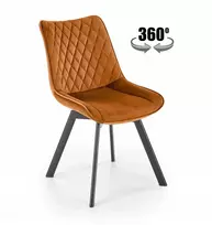 About Your Home IMPULSO cinamono kėdė su rombais, pasukama 360° | Velvet | Juodos kojos