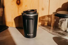 Terminis puodelis, termosas 380ml, automobilinis laikiklis kavai, arbatai ir smart LED