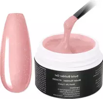 NAGAS KLIJAI 15ml GLITTER GEL TIPS CRYSTAL DIRBTINĖS SKULPTŪROS 3D