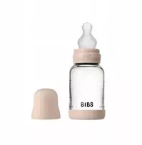 BIBS BABY BOTTLE buteliukas - 1x stiklinis buteliukas 100% hipoalerginis silikonas, 120m