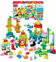 Mattel MEGA BLOKS KALULĖLIAI GYVŪNŲ RINKINYS 250 didelių kaladėlių vaikams +12 mėn.