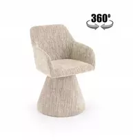 Halmar K603 minkšta kėdė svetainei, valgomajam, pasukamas AUDINIS, smėlio spalvos