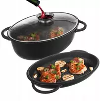 Orion Kepimo skarda 10L 40X28X18CM ALIUMINIO STIKLO DANGINIS INDUKCINIAM 3 VIENŲ RINKINYS