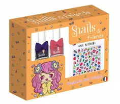 Snails Nagų dekoravimo rinkinys vaikams CANDY 2 nagų lakai, lipdukai, Sraigės