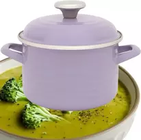 TRADICINIS PUODAS SRIUBAI 6.75L 24CM METALAC PURPURINIS EMALIS KIETOS INDUKTŪROS