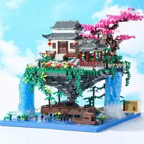 3320 EL STATYBINIAI BLOKAI JAPANIŠKAS SODAS ZEN NAMAS VYŠNĖ + LED RINKINYS
