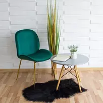 Escal Žalia kėdė svetainei ir valgomajam GLAMOUR, elegantiškos auksinės kojos 020V-GR