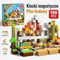 Magnetiniai blokeliai 100 vnt statybvietės 3D kubeliai vaikams 3+