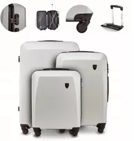 WINGS ABS+ lagaminų komplektas, komplektas S M L, 360 ratai, lengvas, erdvus, stilingas