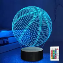 3D LED NAKTINIS LEMPAS VAIKAMS SU KREPŠINIO MOTYVU, 16 SPALVŲ, DOVANA