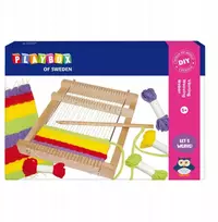 Playbox „Pasidaryk pats“ Audimo rinkinys Medinės staklės Audimo dirbtuvės su 5+ siūlais