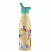 Cool Bottles - Nerūdijančio plieno vaikiškas buteliukas su šiaudeliu arba užsukimu, 350ml (Magical fairies)