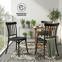 Hile RETRO GARDEN svetainės valgomojo kėdė, balkonas, tvirto plastiko, JUODOS