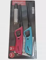 2 žiebtuvėlių rinkinys + 18 ml papildymo dujų, reguliuojamas liepsnos aukštis