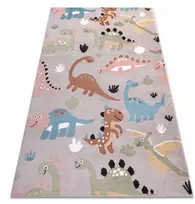 Dywany Uszczow VAIKŲ KILIMAS LINKSMAS 80x150 cm DINOZAURAI smėlio spalvos #O608