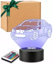 Plexido BMW E60 3D LED lempa su pavadinimu automobilio gerbėjui. Dovana