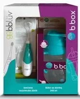 BBLUV vaikų Sonic dantų šepetėlių rinkinys + B.BOX Azure vandens butelis 240 ml