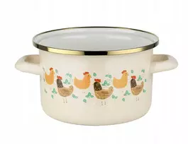 Emaliuotas puodas Emalia Pleszew Koko 20 cm 3,75L smėlio spalvos indukcinės dujos