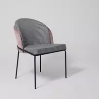 Pink OSWALD KĖDĖ svetainei, valgomajam, skalikas DUSTY Rožinis aksominio audinio raštas