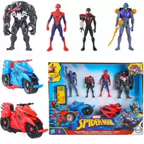 Hasbro 4 SPIDERMAN VENOM GOBLIN MILES MORALES FIGURĖLIŲ RINKINYS +2 TRANSPORTO PRIEMONĖS + PRIEDAI