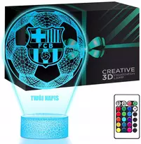 upominki_pl FC Barcelona 3D LED naktinė lempa su RGB vardo dovana Kalėdų gimtadienio proga