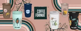 Coffee Format Kavos formatas Nelaidus termopuodelis su augalais, 350 ml, mėlynas plienas