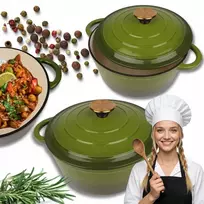 Emaliuotas KETUS PUODAS Indukcinis orkaitės grilis HAGE 4L 24 cm Alyvuogių