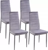 Impor 4x Bergamo kėdės RINKINYS, pilkas VELVET
