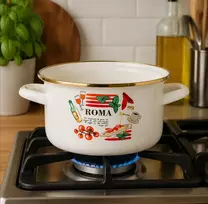 Emaliuotas puodas 4L 20cm ROMANO Emalia Pleszew Indukcinės Tradicinės Dujos